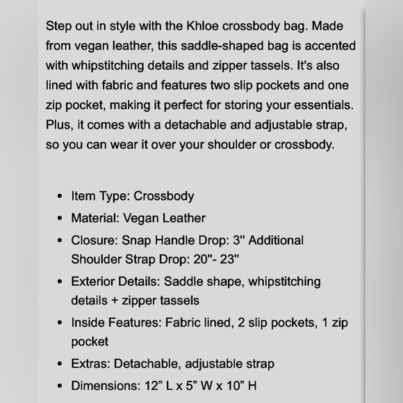 🔥Urban Expressions Vegan Leather Khloe Crossbody🔥 NWOT - Picture 15 of 15